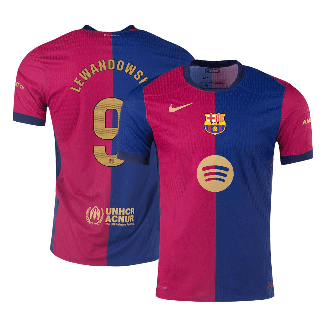 Player Version LEWANDOWSKI #9 Barcelona Home Soccer Jersey 2024/25 - S