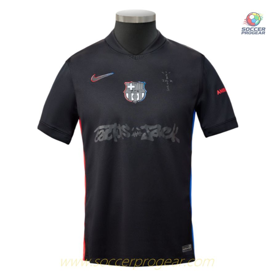 Barca Away Kids Edition Jersey Set Soccer Jersey 2024-2025 Season Travis Scott