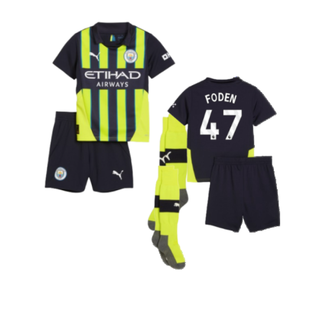 Pro-Grade Man City 2024-2025 Man City Away Mini Kit (Foden 47)