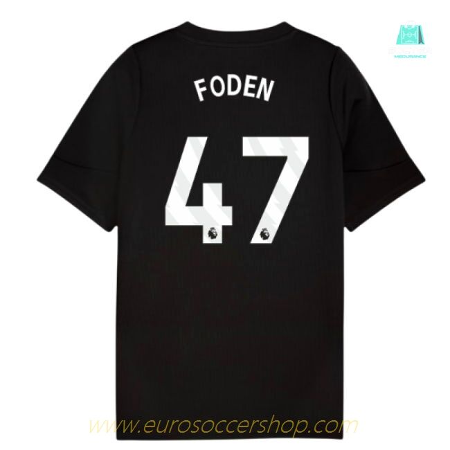2025-2026 Man City Training Jersey (Black) - Kids (Foden 47)