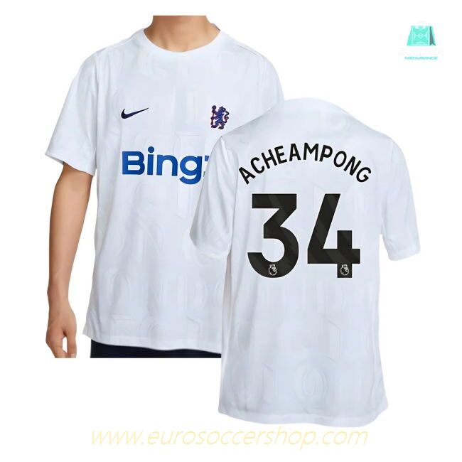 2025-2026 Chelsea Academy Pro Pre-Match Football Top (White) (Acheampong 34)