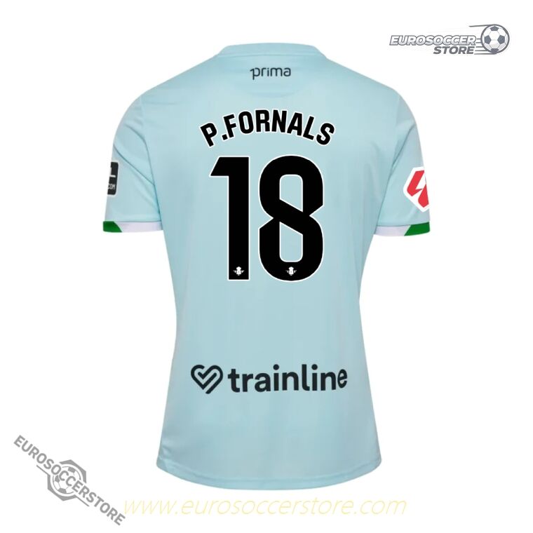 Real Betis 25-26 Season Away Jersey Featuring P.FORNALS with Number 18