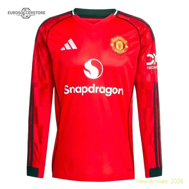 Premium 2025-2026 Man Utd Long Sleeve Home Shirt (ronaldo 7)