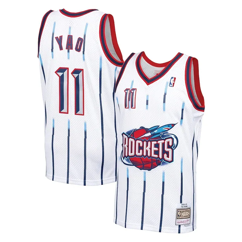 Yao Ming HOU Swingman Jersey - premium vintage - White basketball