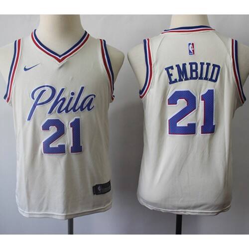 PHI #21 Joel Embiid Durable 2024 City NBA Jersey - Green Swingman