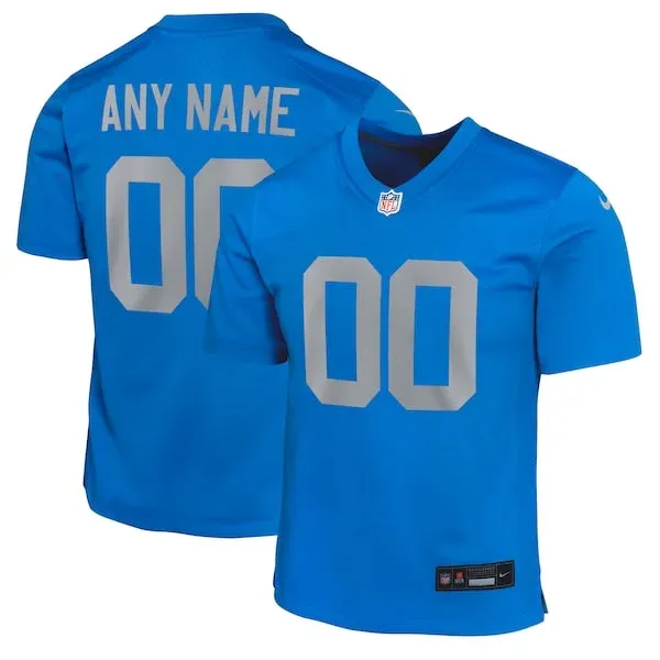 None Detroit Lions Game Jersey - Blue | NFL Player Jersey | NFL Footba