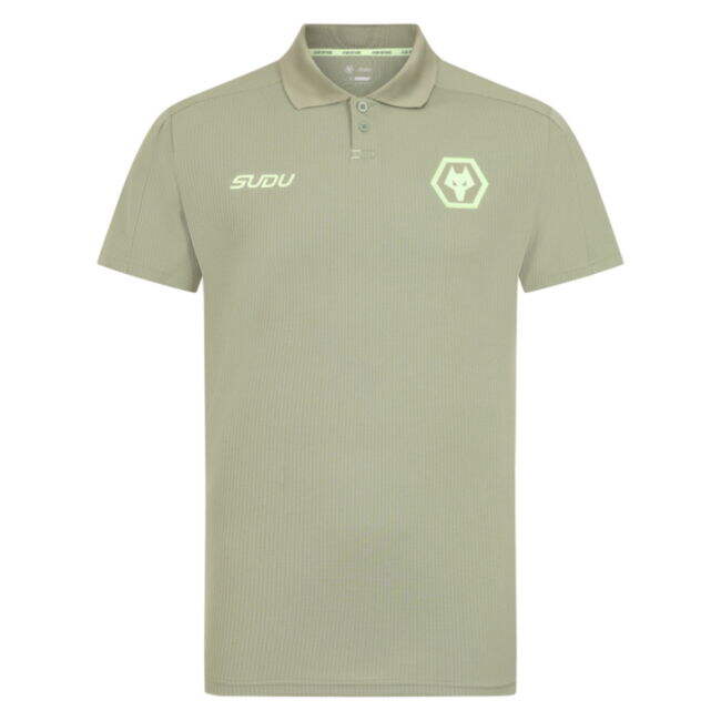 2025-2026 Wolves Players Travel Polo Jersey (Khaki)