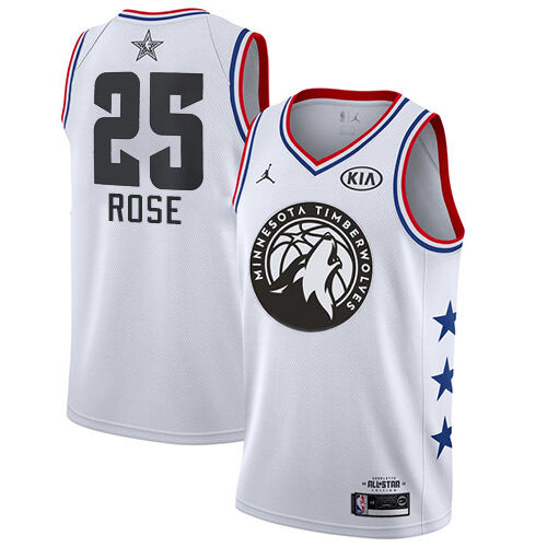 T-Wolves #25 Derrick Rose Elite 2019 Icon NBA Jersey - White Swingman