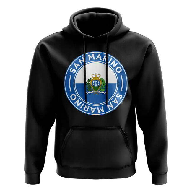 San Marino Football Badge Hoodie (Black) Quality Euro Official