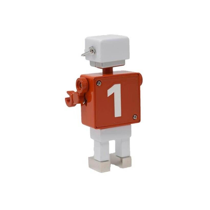 Football Robot Clock - Orange/White