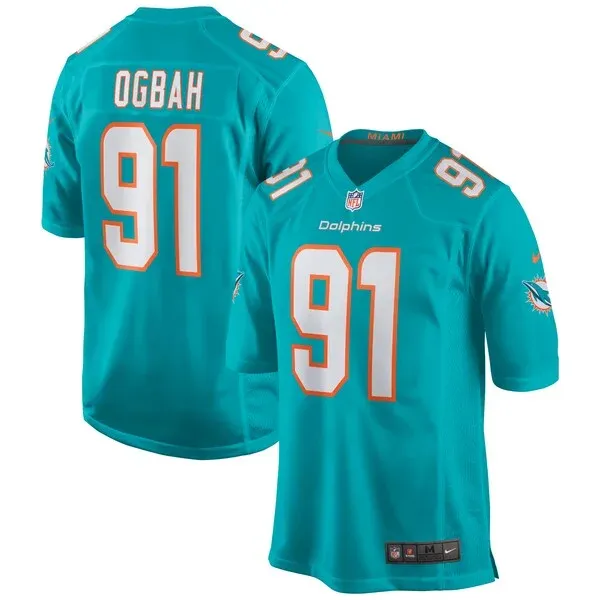None Emmanuel Ogbah Game Jersey - Aqua | NFL Player Jersey | NFL Footb