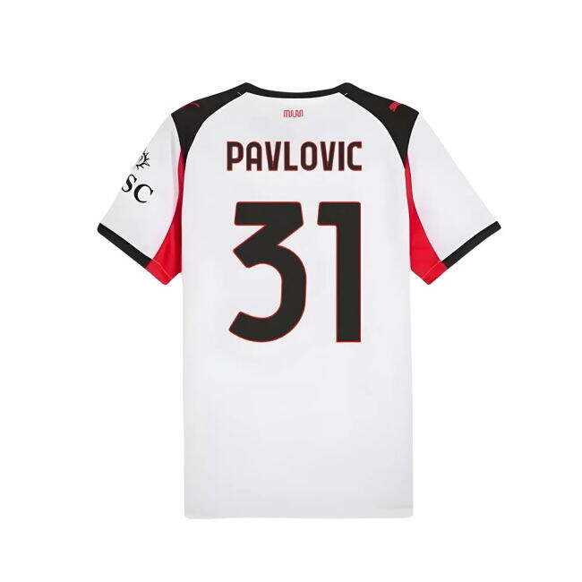 2025-2026 Milan Away Kit (Pavlovic 31) | Official | Authentic