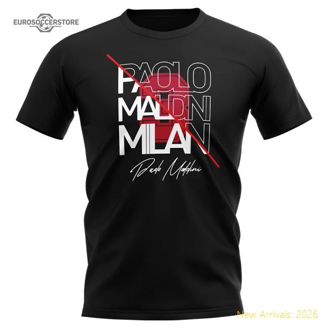 Premium-grade Paolo Maldini Milan Graphic Signature Casual Tee (black)
