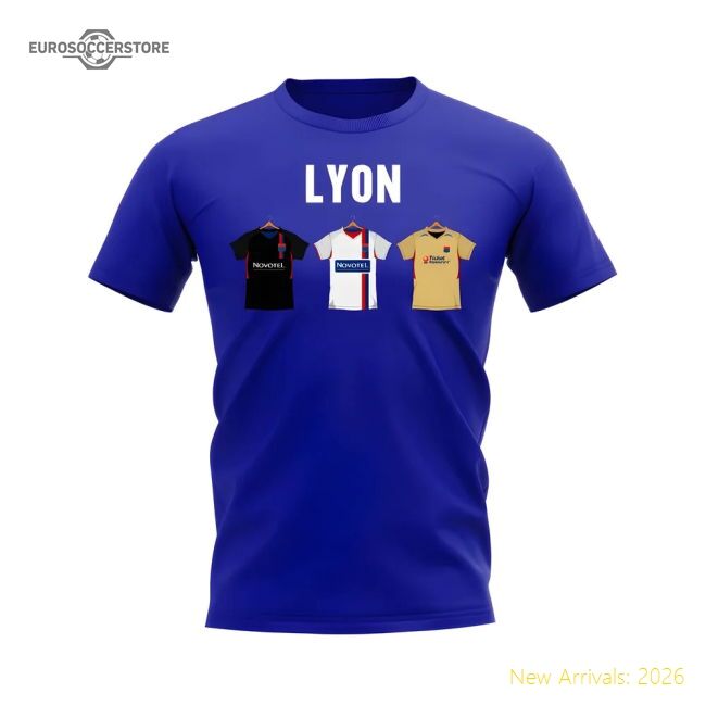 Best-Selling Lyon 2007-2008 Retro Shirt Text T-Shirt (Blue)