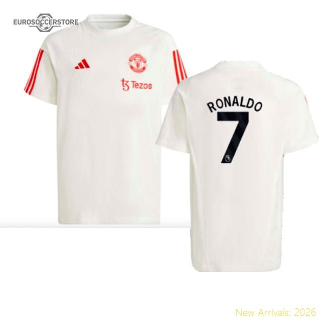 Official 2023-2024 Man Utd Training Tee (white) - Kids (ronaldo 7)