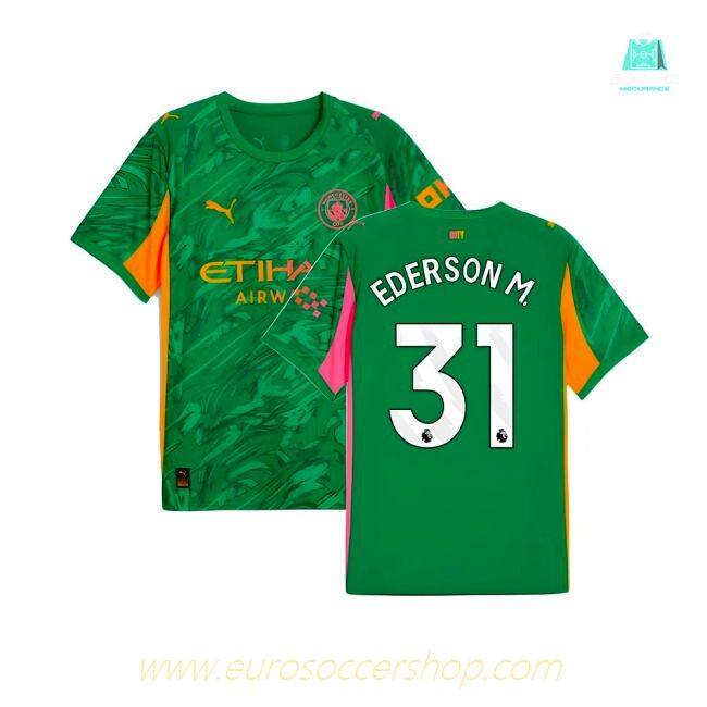 2025-2026 Man City Goalkeeper Away Shirt (Green) (Ederson M. 31)