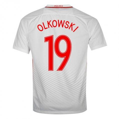 Poland Home 2016 Olkowski 19 Soccer Jersey Shirt - Official Replica