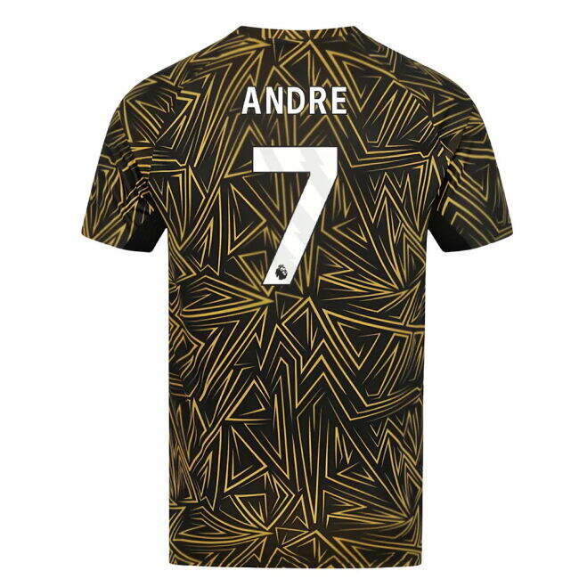 Wolves Wolves Home Pre Match Shirt Black Andre #7 Elite Performanc...