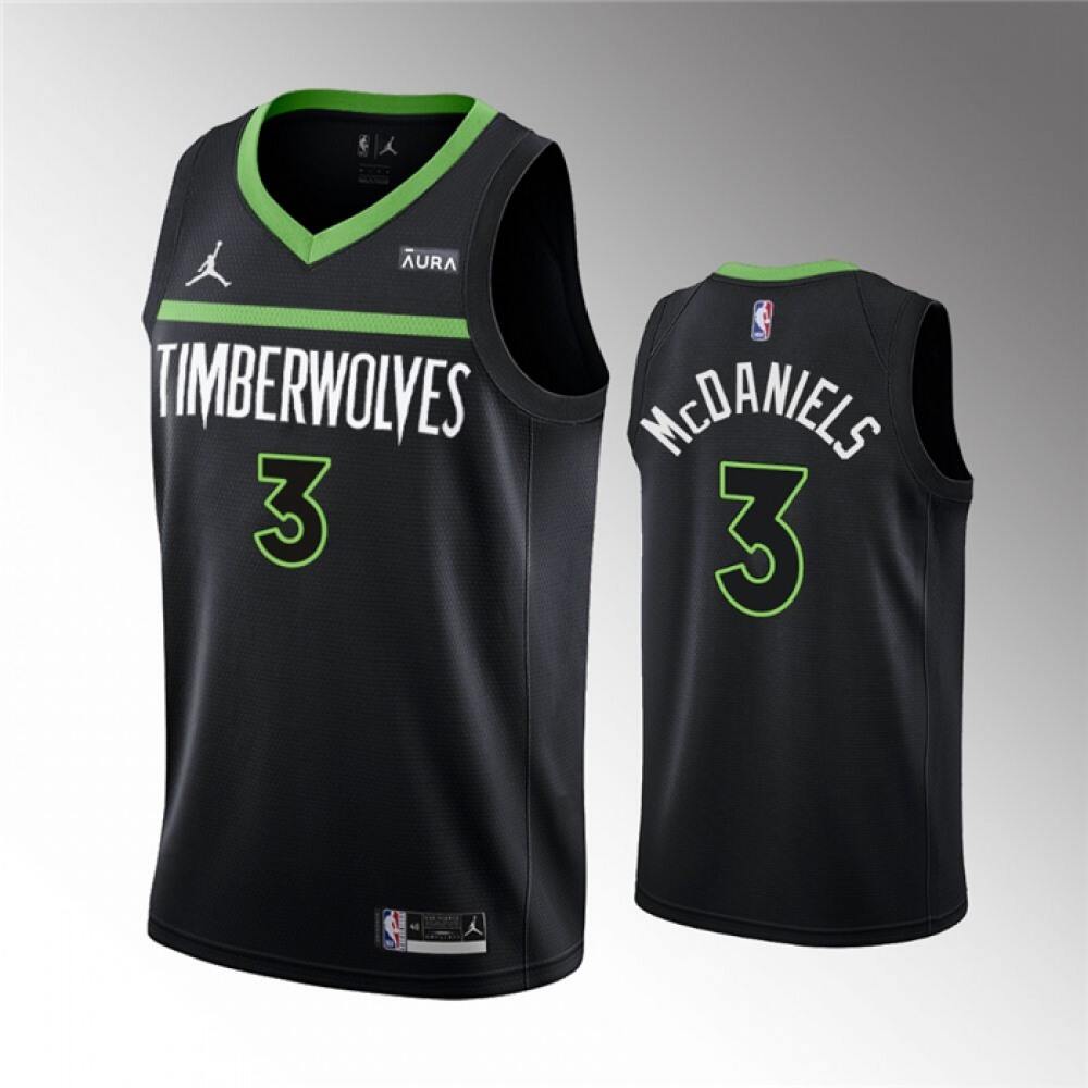 Affordable Men's Timberwolves #3 Jaden Black Basketball Jersey