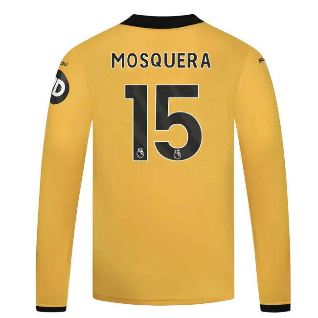 Vintage 2025-2026 Wolves Long Sleeve Home Shirt - Kids (Mosquera 15...