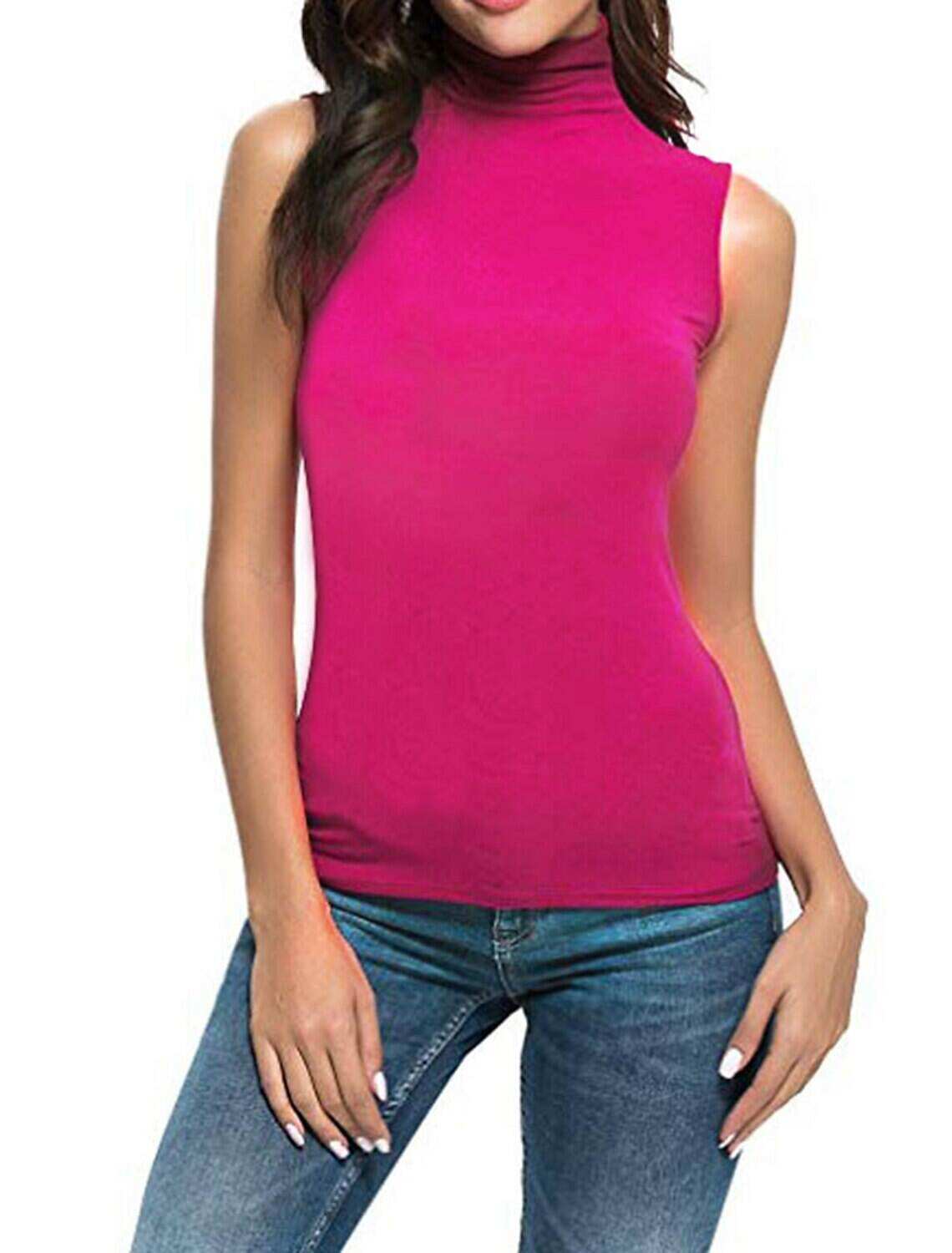 Women's Tank Top Casual Fashion Sleeveless High Neck Spring & Summer