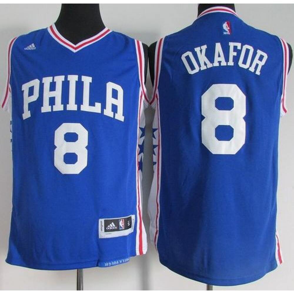 Game Day Genuine Men's Sixers #8 Jahlil Blue Basketball Jersey