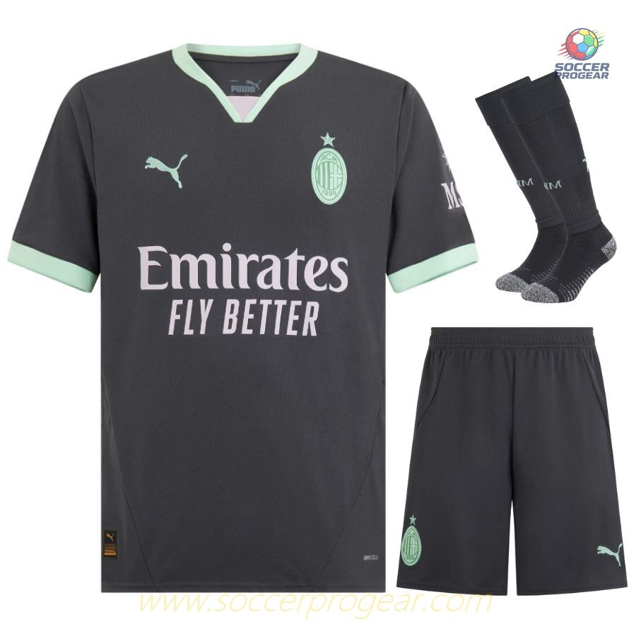 Milan AC Third Youthren's Football Kit Football Jersey 2024-25 Edition