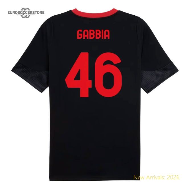 2025-2026 Ac Milan Training Match Jersey (black) (gabbia 46)