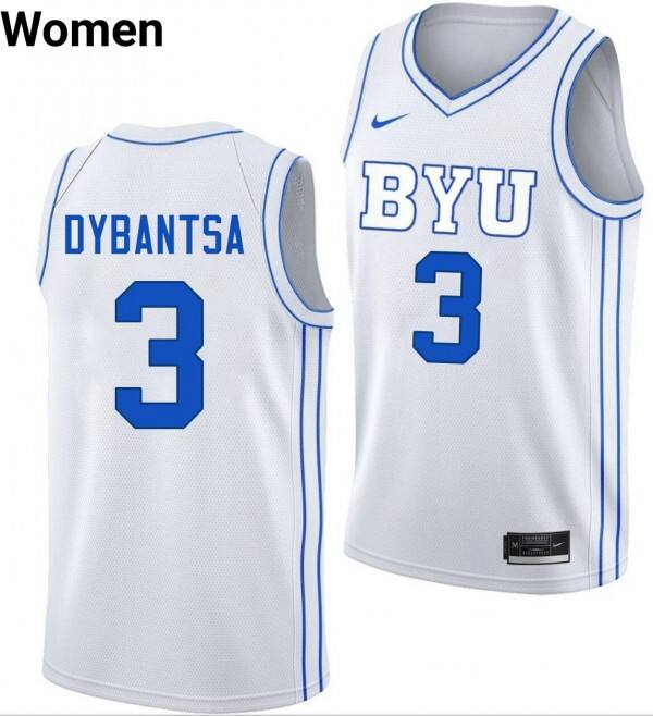 Women BYU Cougars #3 A.J. Dybantsa White Nike Stitch Jerseys