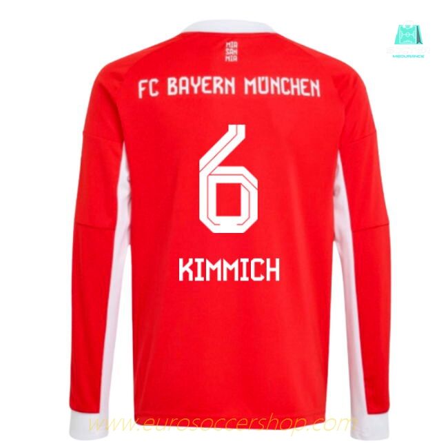 2025-2026 Bayern Munich Long Sleeve Home Shirt (Kids) (Kimmich 6)