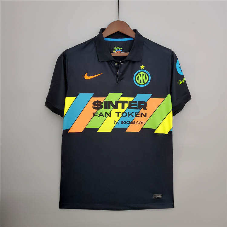 Inter Milan 21-22 Third Black Soccer Jersey Football Shirt - Official
