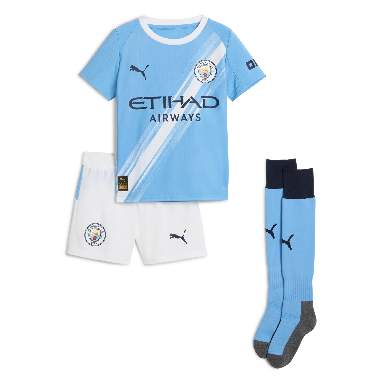 Kid's Manchester City Home Soccer Jersey Kit(Jersey+Shorts+Socks) 2025