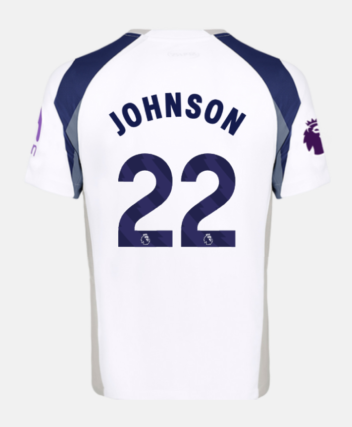Johnson's 22 Tottenham Hotspur Home Jersey for the 25-26 Season