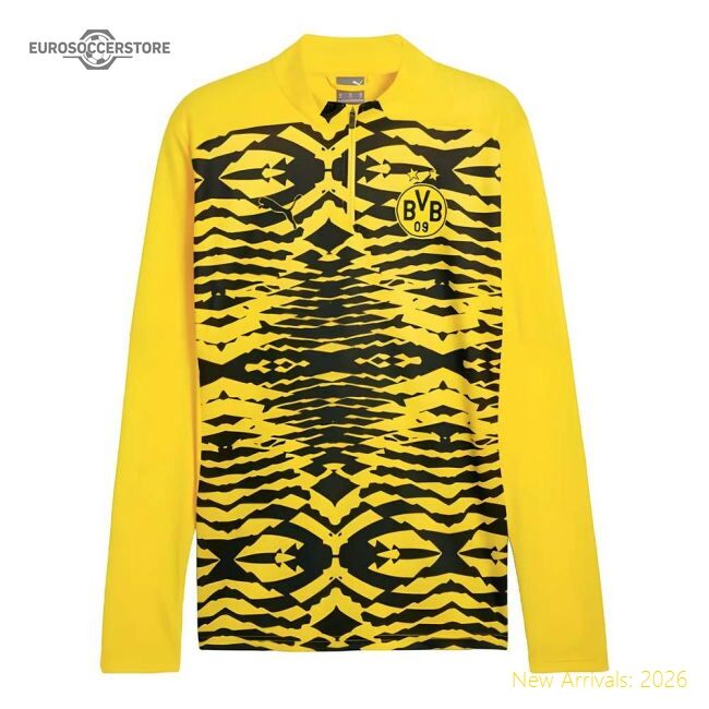 2024-2025 Borussia Dortmund Prematch 14 Zip Top (yellow)