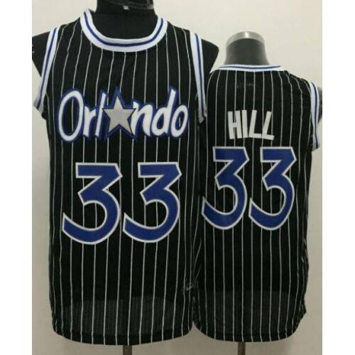 Orlando Magic #33 Grant Hill Black Throwback Stitched NBA Jersey Mens