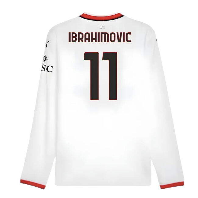 2024-2025 ACM Long Sleeve Away Authentic Shirt (Ibrahimovic 11)