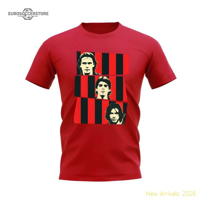 Exceptional Inzaghi Kaka Pirlo Ac Milan Trio Supporter Tee (red)