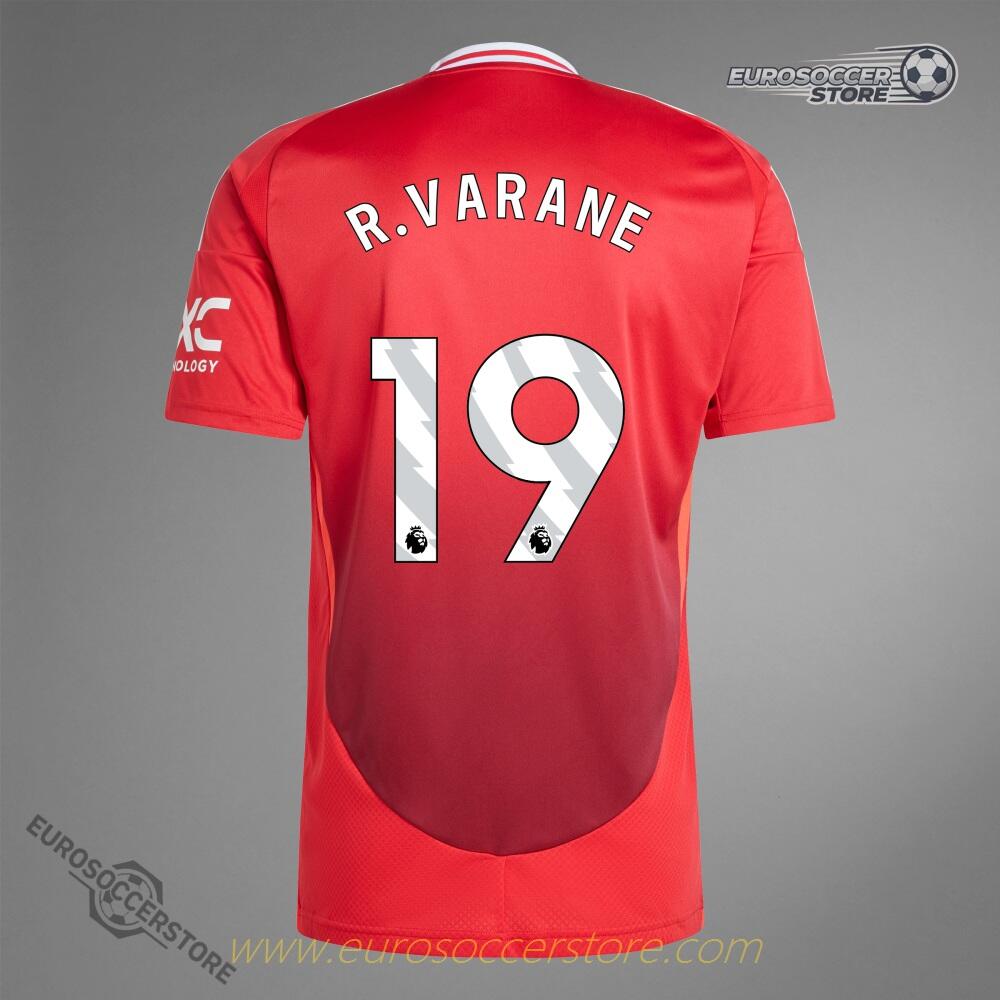 R.VARANE's 19 Home Jersey for Manchester United in the 24-25 season