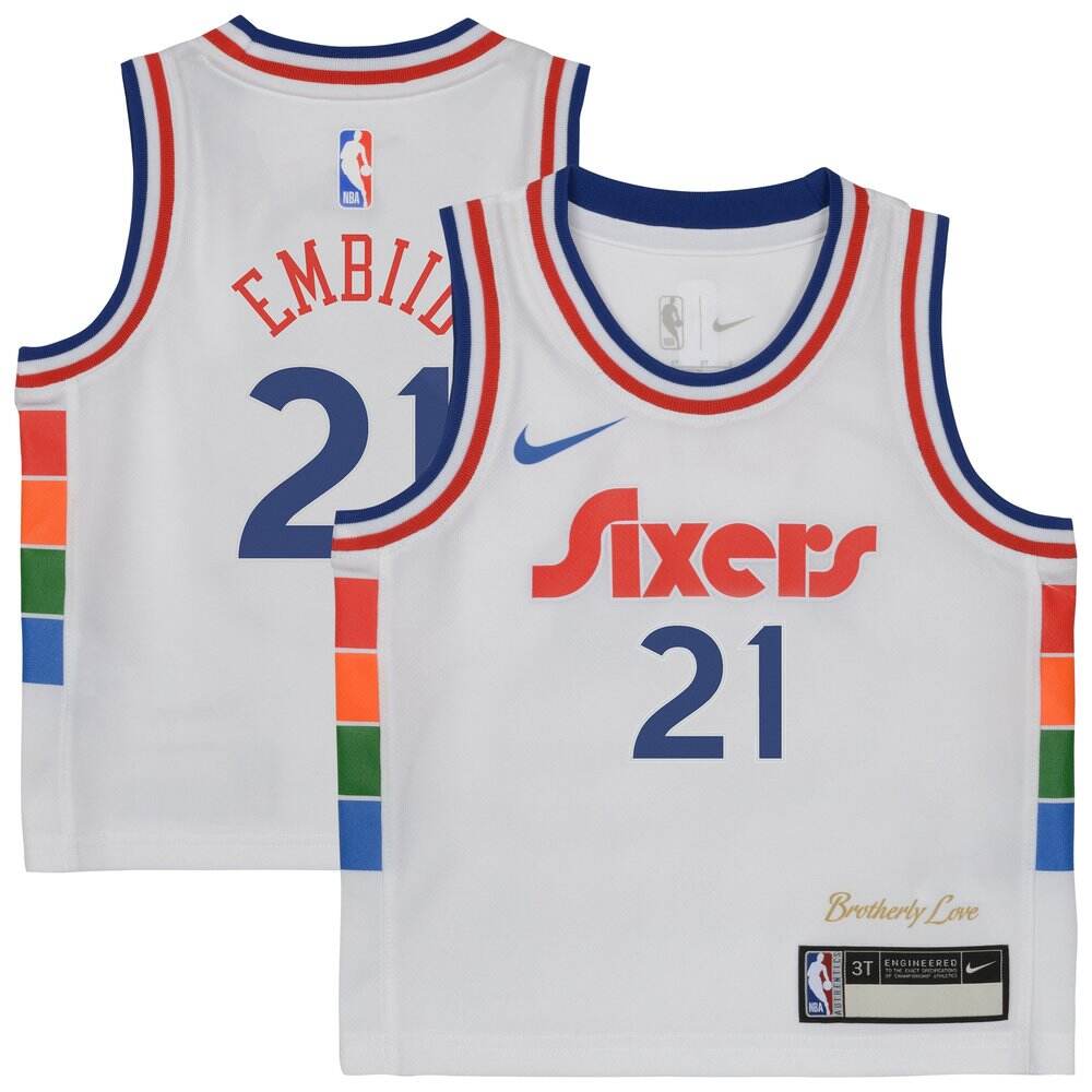 Authentic Philadelphia 76ers Joel Embiid White Jersey City Edition