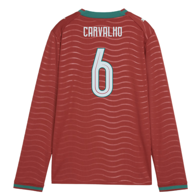 2026-2027 Portugal Long Sleeve Home Shirt (Kids) (Carvalho 6)