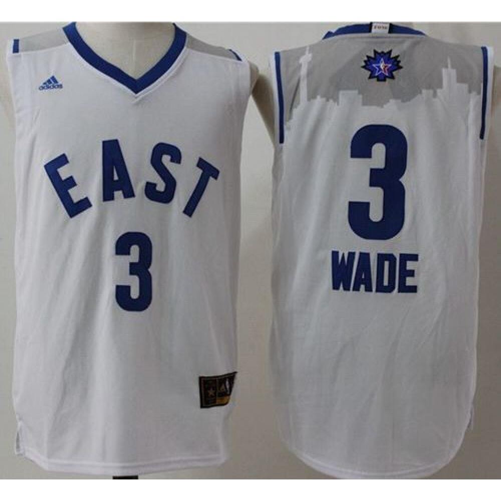 Heat #3 Dwyane Wade White 2016 All Star Stitched NBA Jersey