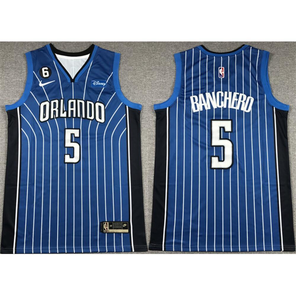 Performance Classic Men's ORL #5 Paolo Blue Basketball Jersey