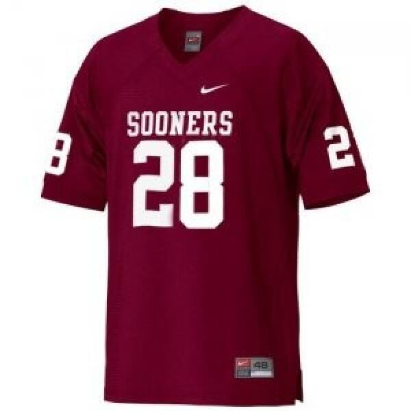 Men Oklahoma Sooners #28 Adrian Peterson Authentic Football Jersey