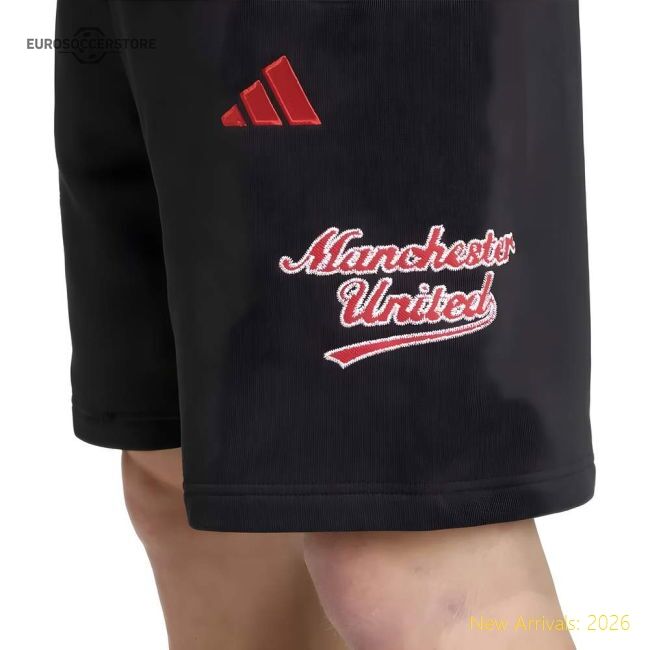 Official 2025-2026 Man Utd Us Shorts (black) - Premium Quality