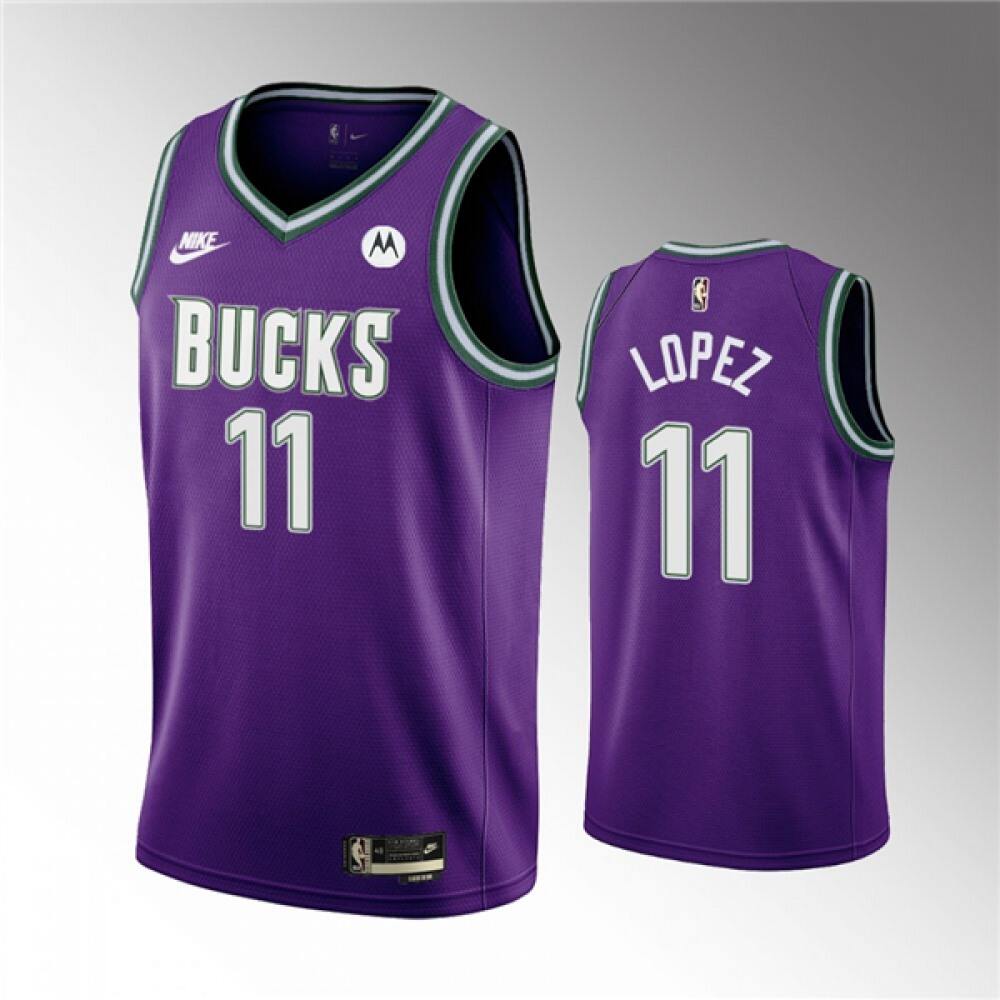 Performance Premium Men's Bucks #11 Brook Purple Basketball Jersey