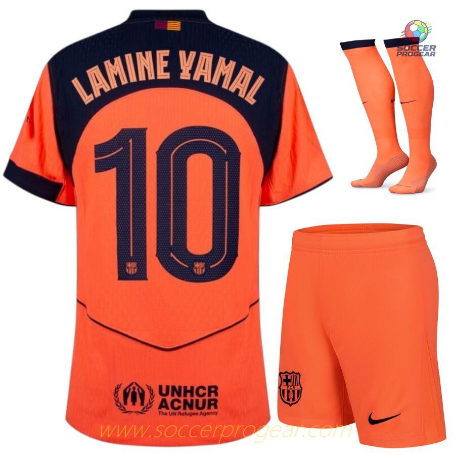 Barca Third Kids Edition Football Kit Soccer Team Shirt 2025-26 Edition Lamine Yamal