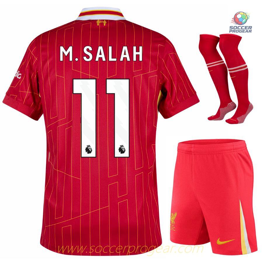 Liverpool Home Child Kit Shirt 2024-2025 Season Salah