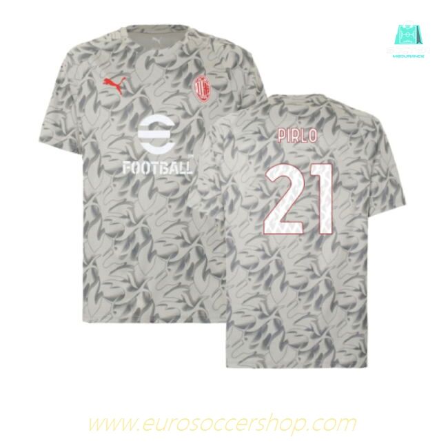 2025-2026 AC Milan Warm Up Jersey (Smokey Gray) (Pirlo 21)