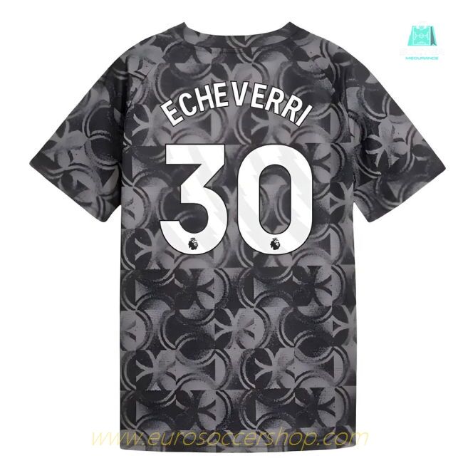 2025-2026 Man City Warm Up Jersey (Black) - Kids (Echeverri 30)