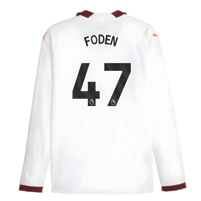 2023-2024 Man City Long Sleeve Away Shirt (FODEN 47)